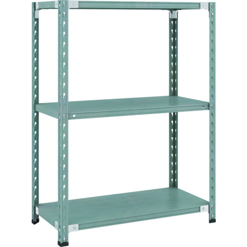 トラスコ中山（TRUSCO）　TRUSCO　ＣＢ型セミボルトレス軽中量棚　９００Ｘ４５０ＸＨ１２００　３段　グリーン　【品番：CB-4343-GN】