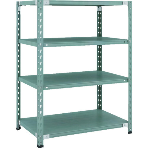 トラスコ中山（TRUSCO）　TRUSCO　ＣＢ型セミボルトレス軽中量棚　９００Ｘ６００ＸＨ１２００　４段　グリーン　【品番：CB-4364-GN】