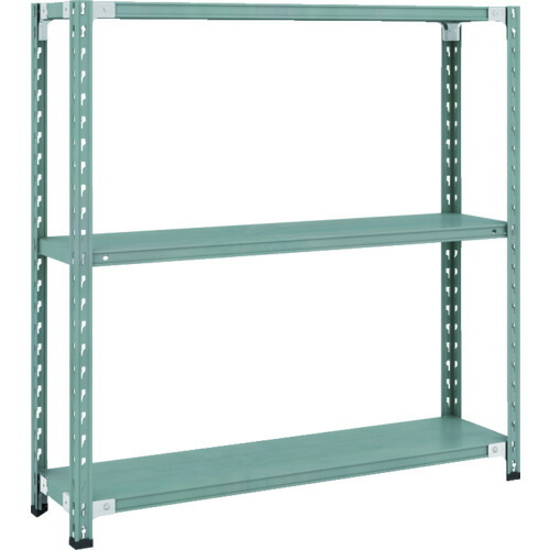 トラスコ中山（TRUSCO）　TRUSCO　ＣＢ型セミボルトレス軽中量棚　１２００Ｘ３００ＸＨ１２００　３段　グリーン　【品番：CB-4433-GN】