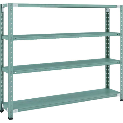 トラスコ中山（TRUSCO）　TRUSCO　ＣＢ型セミボルトレス軽中量棚　１５００Ｘ３００ＸＨ１２００　４段　グリーン　【品番：CB-4534-GN】