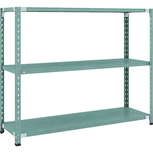 トラスコ中山（TRUSCO）　TRUSCO　ＣＢ型セミボルトレス軽中量棚　１５００Ｘ４５０ＸＨ１２００　３段　グリーン　【品番：CB-4543-GN】