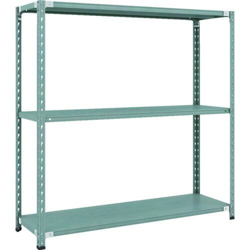 トラスコ中山（TRUSCO）　TRUSCO　ＣＢ型セミボルトレス軽中量棚　１５００Ｘ４５０ＸＨ１５００　３段　グリーン　【品番：CB-5543-GN】