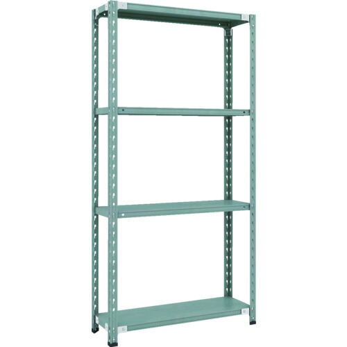トラスコ中山（TRUSCO）　TRUSCO　ＣＢ型セミボルトレス軽中量棚　９００Ｘ３００ＸＨ１８００　４段　グリーン　【品番：CB-6334-GN】
