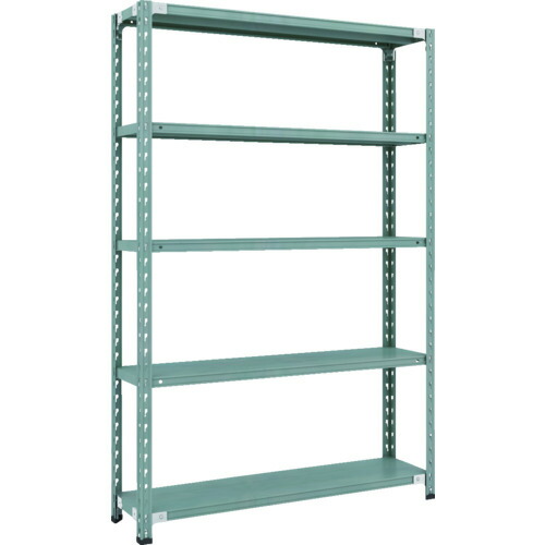 トラスコ中山（TRUSCO）　TRUSCO　ＣＢ型セミボルトレス軽中量棚　１２００Ｘ３００ＸＨ１８００　５段　グリーン　【品番：CB-6435-GN】