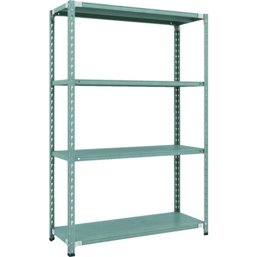 トラスコ中山（TRUSCO）　TRUSCO　ＣＢ型セミボルトレス軽中量棚　１２００Ｘ４５０ＸＨ１８００　４段　グリーン　【品番：CB-6444-GN】