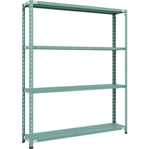 トラスコ中山（TRUSCO）　TRUSCO　ＣＢ型セミボルトレス軽中量棚　１５００Ｘ３００ＸＨ１８００　４段　グリーン　【品番：CB-6534-GN】 17,487円
