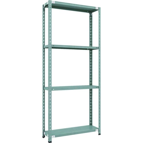 トラスコ中山（TRUSCO）　TRUSCO　ＣＢ型セミボルトレス軽中量棚　９００Ｘ３００ＸＨ２１００４段　グリーン　【品番：CB-7334-GN】