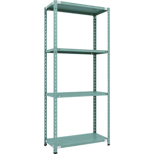 トラスコ中山（TRUSCO）　TRUSCO　ＣＢ型セミボルトレス軽中量棚　９００Ｘ４５０ＸＨ２１００４段　グリーン　【品番：CB-7344-GN】