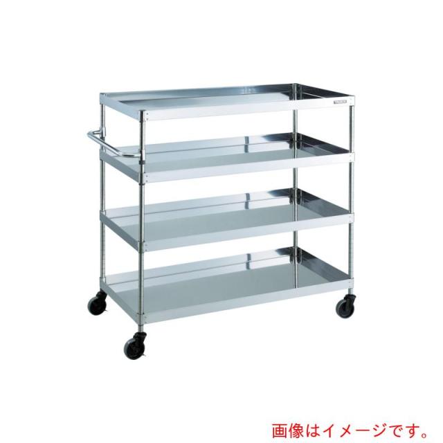 トラスコ中山（TRUSCO）　TRUSCO　ステンレス製ワゴン　クリーンフェニックスワゴン　ＳＵＳ４３０　Ｗ６００×Ｄ４００×Ｈ１２００　４段　【品番：CPE4-1264】