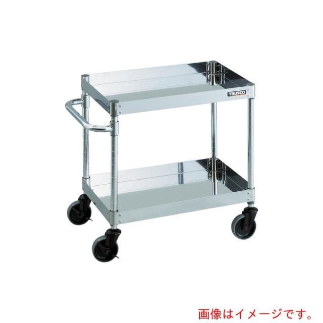 トラスコ中山（TRUSCO）　TRUSCO　ステンレス製ワゴン　クリーンフェニックスワゴン　ＳＵＳ４３０　Ｗ９００×Ｄ６００×Ｈ６００　２段　【品番：CPE4-692】