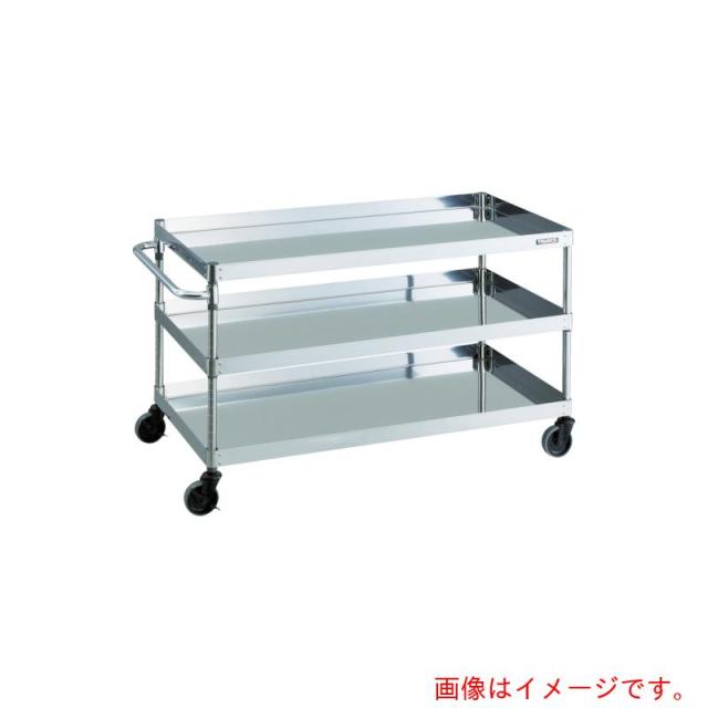 トラスコ中山（TRUSCO）　TRUSCO　ステンレス製ワゴン　クリーンフェニックスワゴン　ＳＵＳ４３０　Ｗ７５０×Ｄ５００×Ｈ７４０　３段　【品番：CPE4-773】
