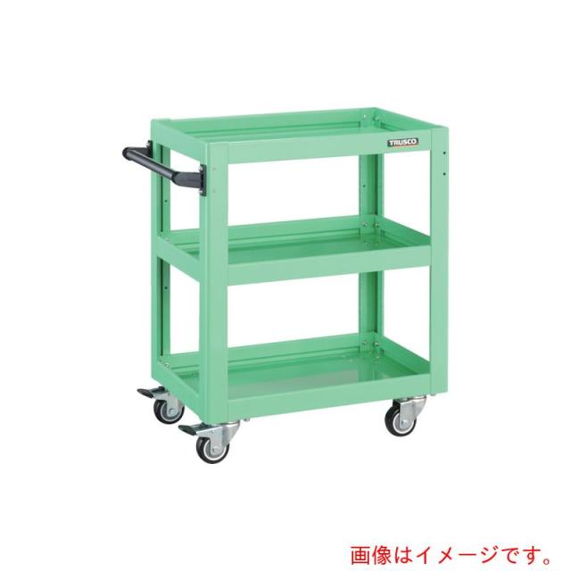 トラスコ中山（TRUSCO）　TRUSCO　ツールワゴン　ドルフィン　６００×４００　ウレタン車輪　ヤンググリーン　【品番：DLWS-763U-YG】