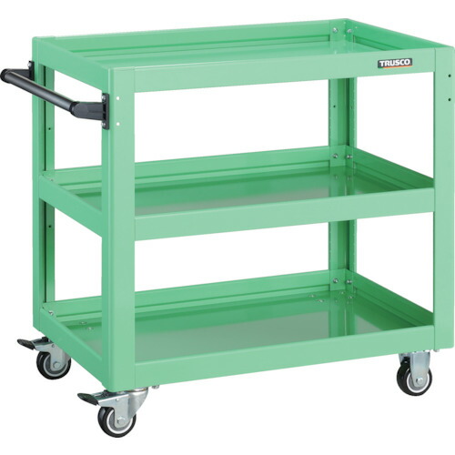 トラスコ中山（TRUSCO）　TRUSCO　ツールワゴン　ドルフィン　７５０×５００　ウレタン車輪　ヤンググリーン　【品番：DLWS-773U-YG】