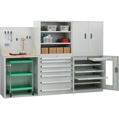 トラスコ中山（TRUSCO）　TRUSCO　ＤＸ型オープン工具キャビネット　８８１Ｘ５５１ＸＨ１０００　ホワイト色　【品番：DX-30A-W】_3