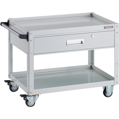 トラスコ中山（TRUSCO）　TRUSCO　ツールワゴン　イーグルワゴン　７５０×５００　深型１段引出付　ウレタン車輪　ホワイト　【品番：EGW-672YU-W】