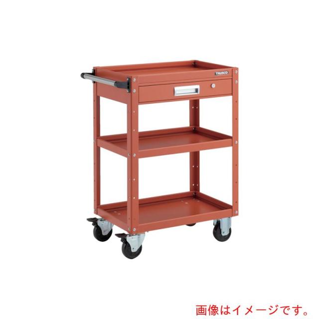 トラスコ中山（TRUSCO）　TRUSCO　ツールワゴン　イーグルワゴン　６００Ｘ４００ＸＨ８８０　引出付　オレンジ　【品番：EGW-963V-OROR】