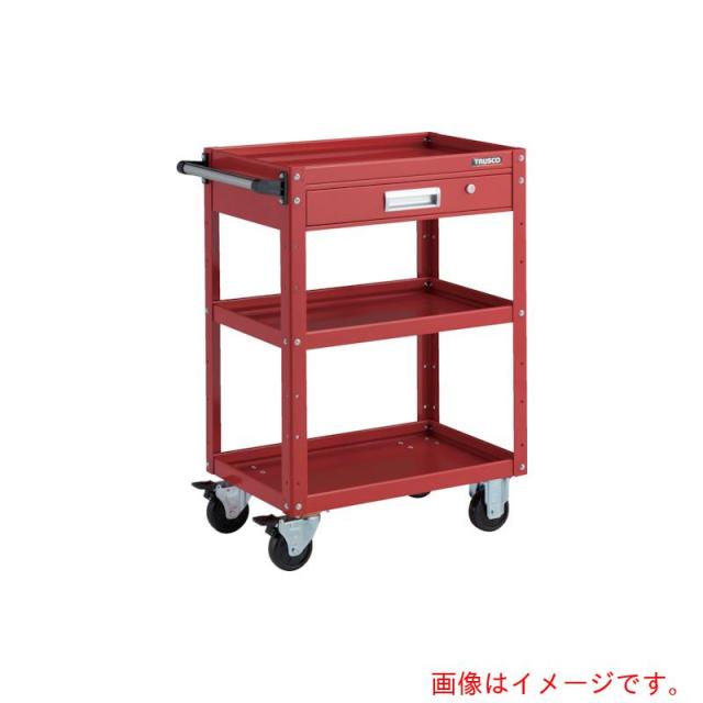 トラスコ中山（TRUSCO）　TRUSCO　ツールワゴン　イーグルワゴン　６００Ｘ４００ＸＨ８８０　引出付　レッド　【品番：EGW-963V-RR】