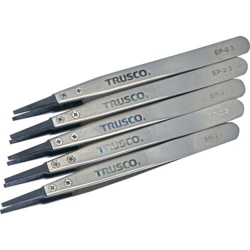 トラスコ中山（TRUSCO）　TRUSCO　まとめ買い　ＥＳＤチップピンセット　先平型　先端幅２．３ｍｍ　５本入り　【品番：EP-2.3-M5】 7,265円