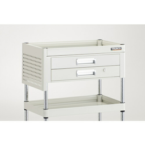 トラスコ中山（TRUSCO）　TRUSCO　ツールワゴン　ファルコンワゴン　６００Ｘ４００　短パネル付　ホワイト　【品番：FAW-963PS-W】_1