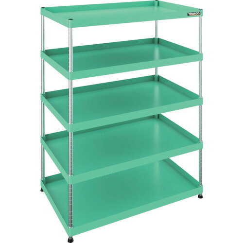 トラスコ中山（TRUSCO）　TRUSCO　フレックスラック　１０５０Ｘ６５０ＸＨ１５００　５段　ヤンググリーン　【品番：FLWB-R1045-YG】