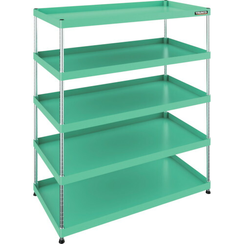 トラスコ中山（TRUSCO）　TRUSCO　フレックスラック　１２００Ｘ６００ＸＨ１５００　５段　ヤンググリーン　【品番：FLWB-R1055-YG】