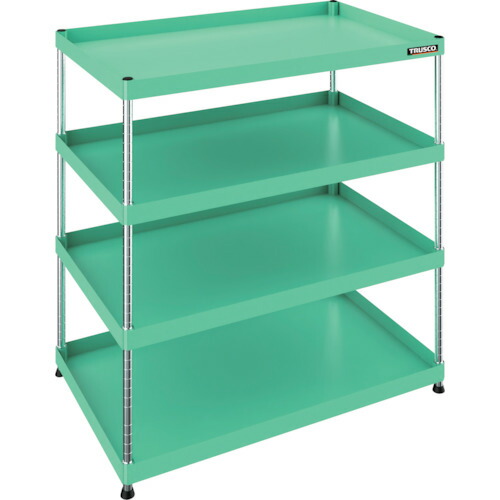 トラスコ中山（TRUSCO）　TRUSCO　フレックスラック　１０５０Ｘ６５０ＸＨ１２００　４段　ヤンググリーン　【品番：FLWB-R944-YG】