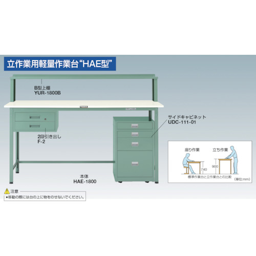 トラスコ中山（TRUSCO）　TRUSCO　軽荷重立作業台（３００ｋｇ）ＨＡＥ型　９００Ｘ６００ＸＨ９００　基本タイプ　ヤンググリーン色　【品番：HRAE-0960 YG】_1