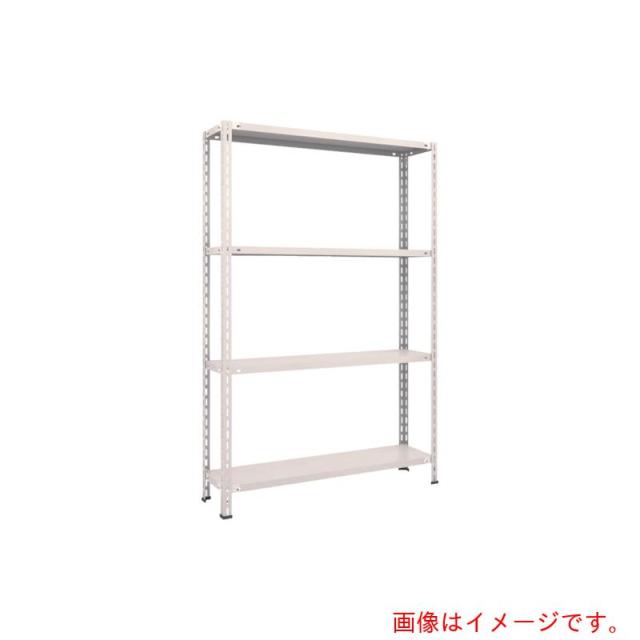 トラスコ中山（TRUSCO）　TRUSCO　スチールラック　軽量棚　中棚ボルトレス型１２００Ｘ３００Ｘ１８００　４段　ネオグレー　【品番：L64V-14】
