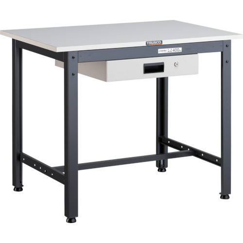 トラスコ中山（TRUSCO）　TRUSCO　軽荷重作業台（４００ｋｇ）ＬＥＷ型　９００Ｘ６００ＸＨ７４０　薄型１段引出付　ダークグレー色　【品番：LEWP-0960UDK1】
