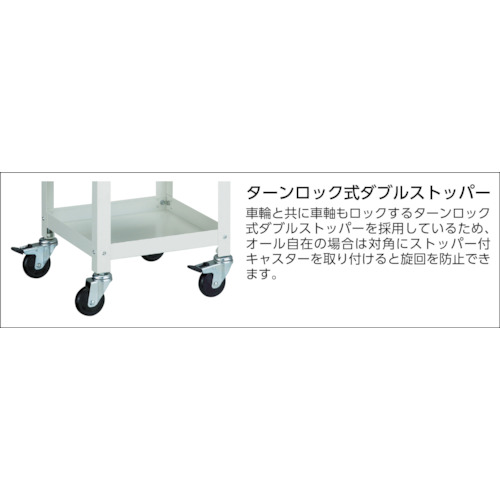 トラスコ中山（TRUSCO）　ツールワゴン バーディワゴン 600×400×H600 2段 W色　【品番：BDW-662-W】_2