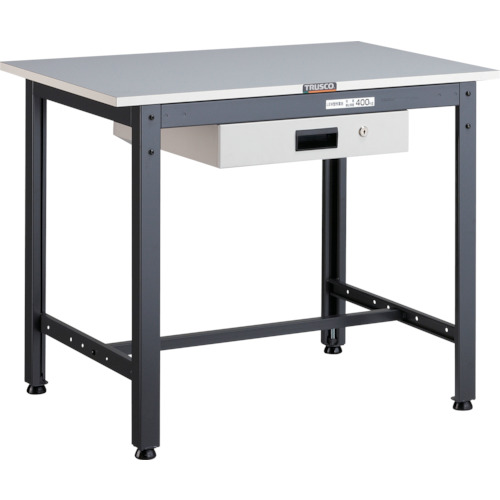 トラスコ中山（TRUSCO）　TRUSCO　軽荷重作業台（４００ｋｇ）ＬＥＷ型　９００Ｘ６００ＸＨ７４０　薄型１段引出付　ダークグレー色　【品番：LEWR-0960UDK1】