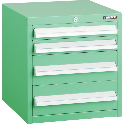 トラスコ中山（TRUSCO）　TRUSCO　ＬＶＲ型キャビネット　３９２Ｘ４１２ＸＨ４２０　引出４段　ＹＧ　【品番：LVR-422YG】