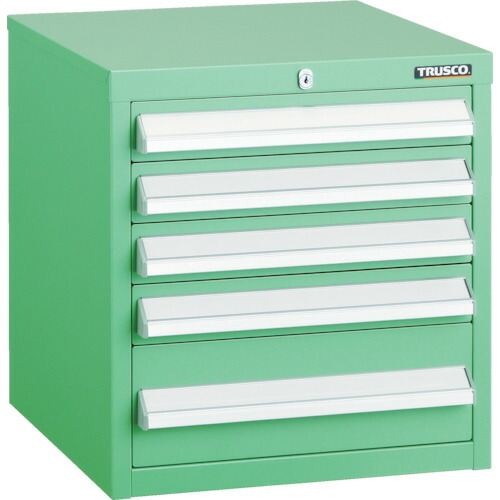 トラスコ中山（TRUSCO）　TRUSCO　ＬＶＲ型キャビネット　３９２Ｘ４１２ＸＨ４２０　引出５段　ＹＧ　【品番：LVR-423YG】