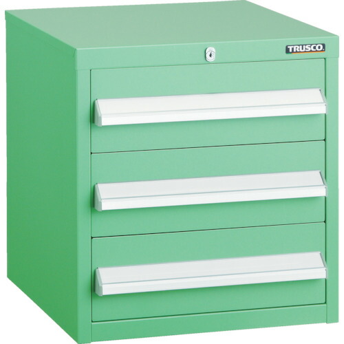 トラスコ中山（TRUSCO）　TRUSCO　ＬＶＲ型キャビネット　３９２Ｘ４１２ＸＨ４２０　引出３段　ＹＧ　【品番：LVR-424YG】