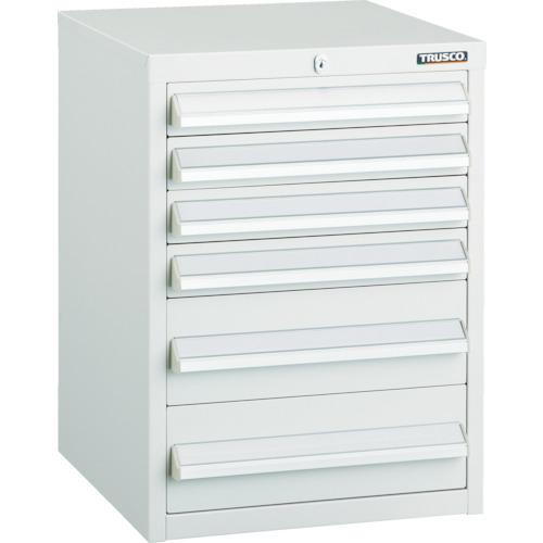 トラスコ中山（TRUSCO）　TRUSCO　ＬＶＲ型キャビネット　３９２Ｘ４１２ＸＨ５４０　引出６段　Ｗ　【品番：LVR-541W】