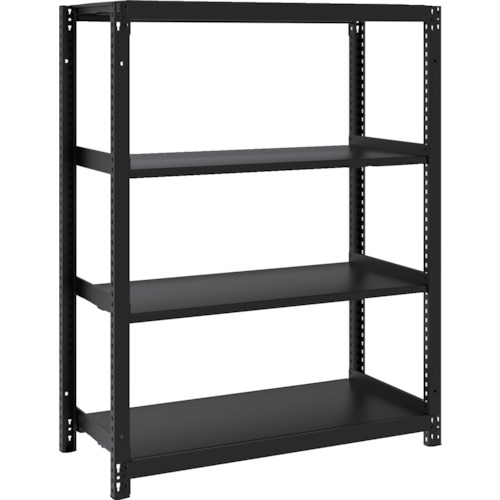 トラスコ中山（TRUSCO）　TRUSCO　スチールラック　Ｍ１型ボルトレス軽量棚９００Ｘ４２０ＸＨ１２００　４段　サテンブラック　【品番：M1-4344-SB】