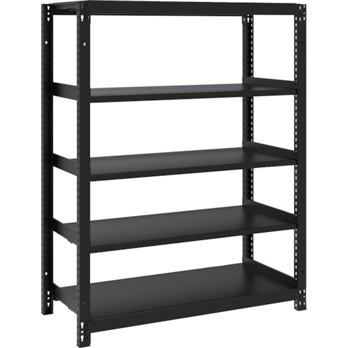 トラスコ中山（TRUSCO）　TRUSCO　スチールラック　Ｍ１型ボルトレス軽量棚９００Ｘ４２０ＸＨ１２００　５段　サテンブラック　【品番：M1-4345-SB】