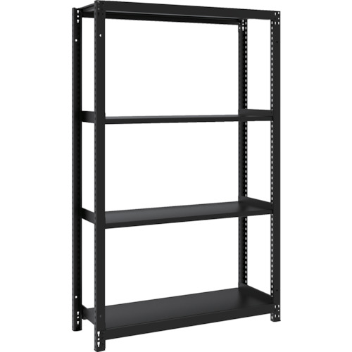 トラスコ中山（TRUSCO）　TRUSCO　スチールラック　Ｍ１型ボルトレス軽量棚９００Ｘ３２０ＸＨ１５００　４段　サテンブラック　【品番：M1-5334-SB】