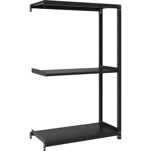 トラスコ中山（TRUSCO）　TRUSCO　スチールラック　Ｍ１型ボルトレス軽量棚９００Ｘ４２０ＸＨ１５００　３段　連結　サテンブラック　【品番：M1-5343B-SB】
