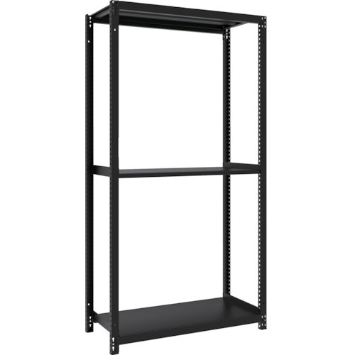 トラスコ中山（TRUSCO）　TRUSCO　スチールラック　Ｍ１型ボルトレス軽量棚９００Ｘ４２０ＸＨ１８００　３段　サテンブラック　【品番：M1-6343-SB】