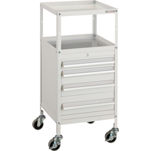 トラスコ中山（TRUSCO）　TRUSCO　ミニキャビネットワゴン４００Ｘ４４０Ｘ８８０ＬＶＲ−４２２付　ホワイト　【品番：MCW-422W】