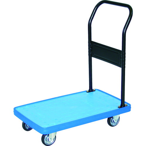 トラスコ中山（TRUSCO）　TRUSCO　ＭＫＰ樹脂製台車　固定式　９０６Ｘ６１６　エアキャスター付　ブルー　【品番：MKP-302AC-B】