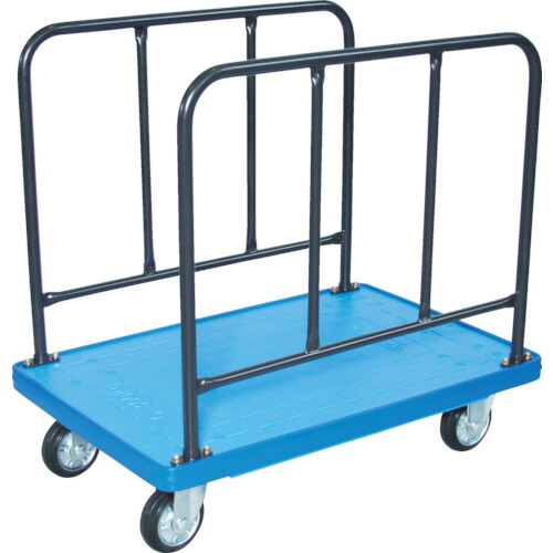 トラスコ中山（TRUSCO）　TRUSCO　ＭＫＰ樹脂製台車　サイドハンドル　９０６×６１６　ブルー　【品番：MKP-310-B】