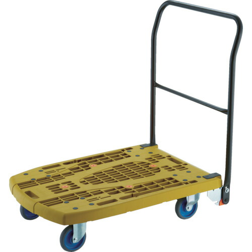 トラスコ中山（TRUSCO）　TRUSCO　樹脂台車　カルティオビッグフラット　回転　９００Ｘ６００　４輪自在　オリーブ　【品番：MPK-906F2J-OG】