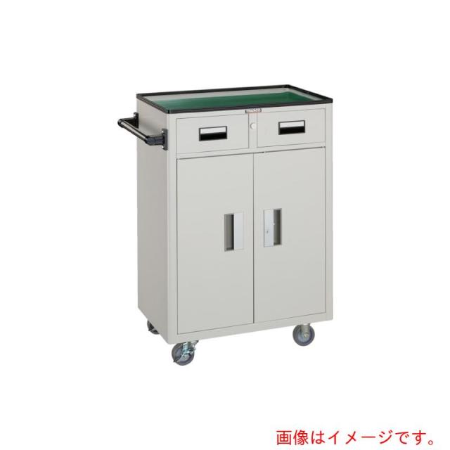 トラスコ中山（TRUSCO）　TRUSCO　ツールワゴン　６００Ｘ４００ＸＨ８８０　引出・扉付　ホワイト　【品番：NTS-503N-W】