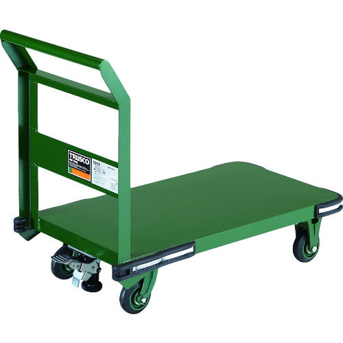 トラスコ中山（TRUSCO）　TRUSCO　鋼鉄製運搬車　８００Ｘ４５０　ハンドル側自在車　鋳物車輪　Ｌストッパー付　【品番：OH-3RSS】
