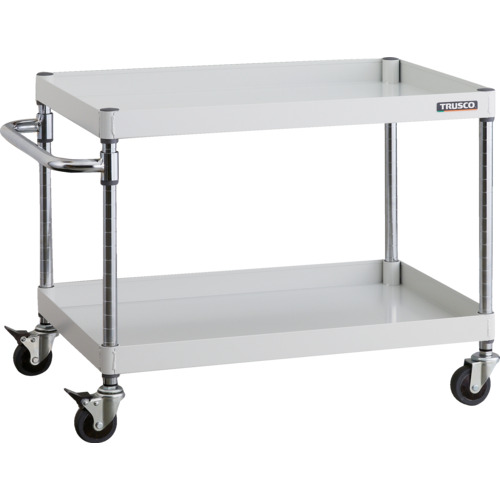 トラスコ中山（TRUSCO）　TRUSCO　ツールワゴン　フェニックスワゴン　省音　７５０Ｘ５００ＸＨ６００　２段　ホワイト　【品番：PEW-672C-W】