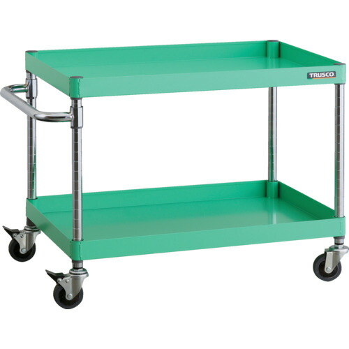 トラスコ中山（TRUSCO）　TRUSCO　ツールワゴン　フェニックスワゴン　省音　７５０Ｘ５００ＸＨ６００　２段　ヤンググリーン　【品番：PEW-672C-YG】