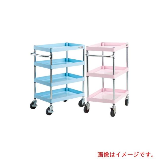 トラスコ中山（TRUSCO）　TRUSCO　ツールワゴン　フェニックスワゴン　省音　６００Ｘ４００ＸＨ８８０　４段　ライトブルー　【品番：PEW-964-LB】