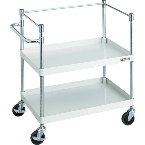 トラスコ中山（TRUSCO）　TRUSCO　ツールワゴン　フェニックスワゴン　省音　７５０Ｘ５００ＸＨ８８０　３方枠付　ホワイト　【品番：PEW-972K-W】
